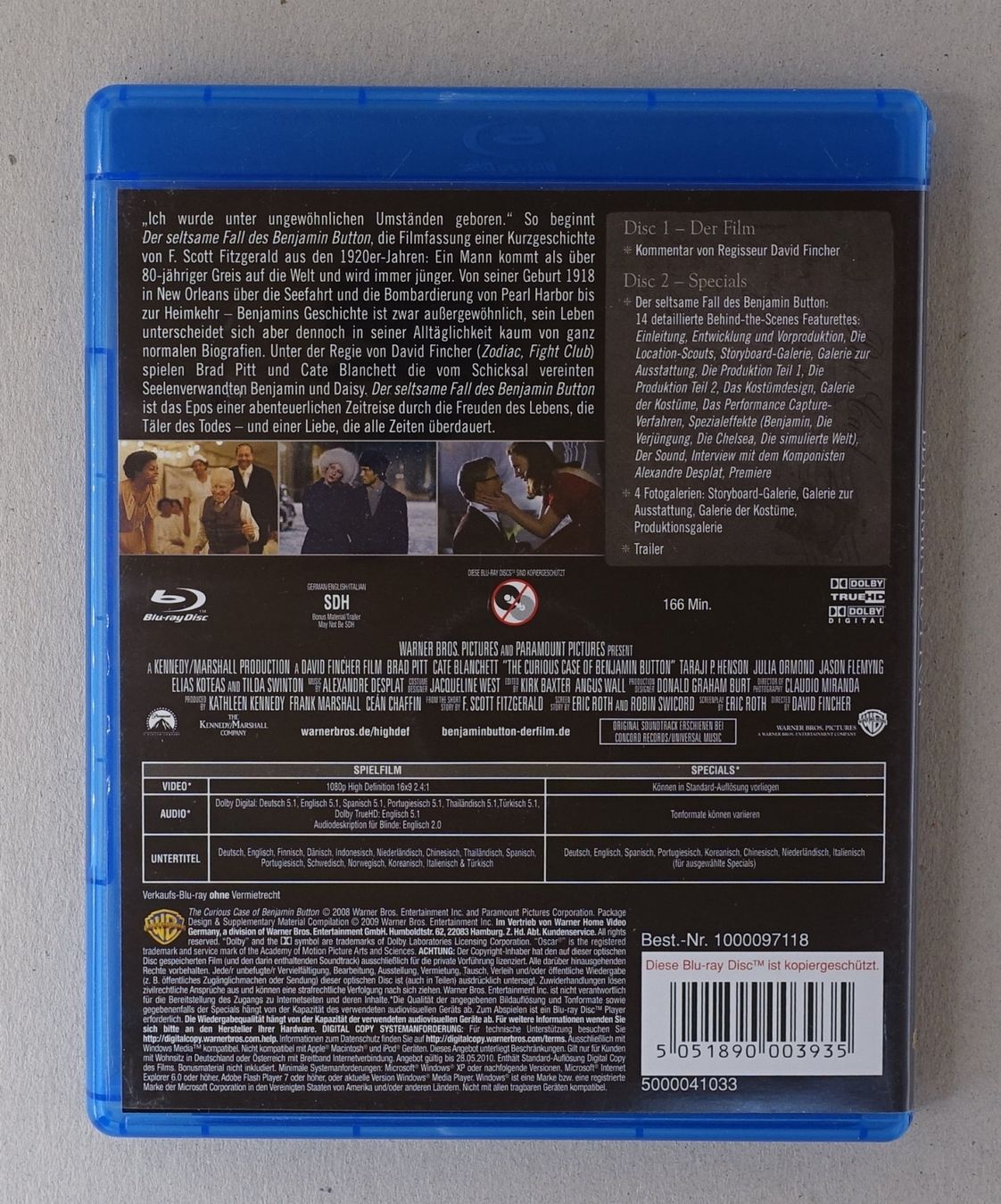 Tous les DVDs: Der seltsame Fall des Benjamin Button – D'occasion à Sessa par fraenklishop 1