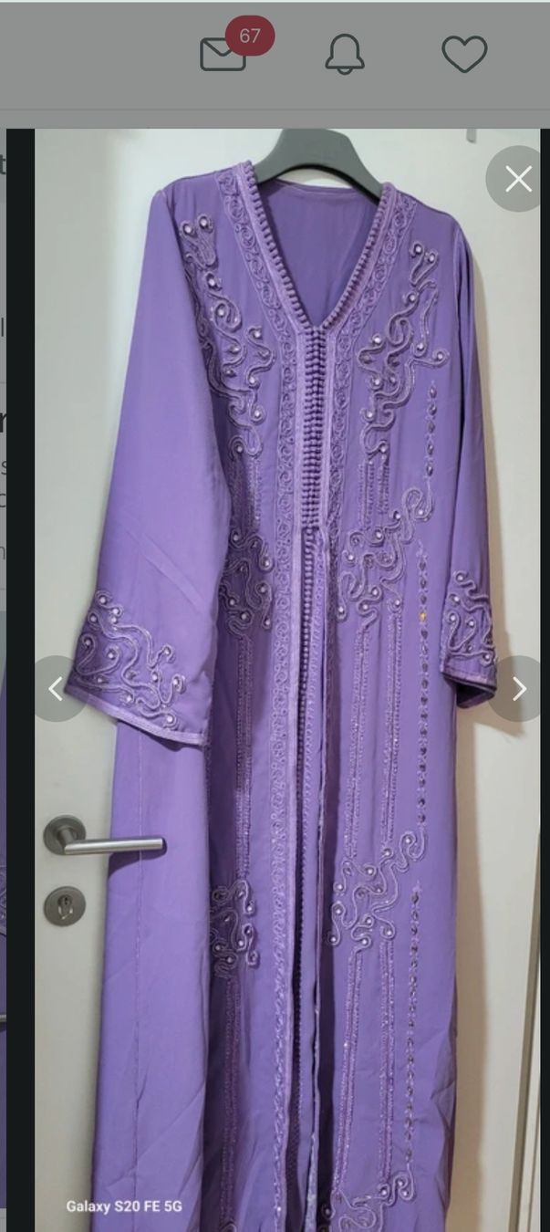 Vestiti: Caftan violet brodé, taille M/L, comme neuf  – Nuovo (secondo la descrizione) da La Chaux-de-Fonds venduto da Luxary.25cachmirepro 3
