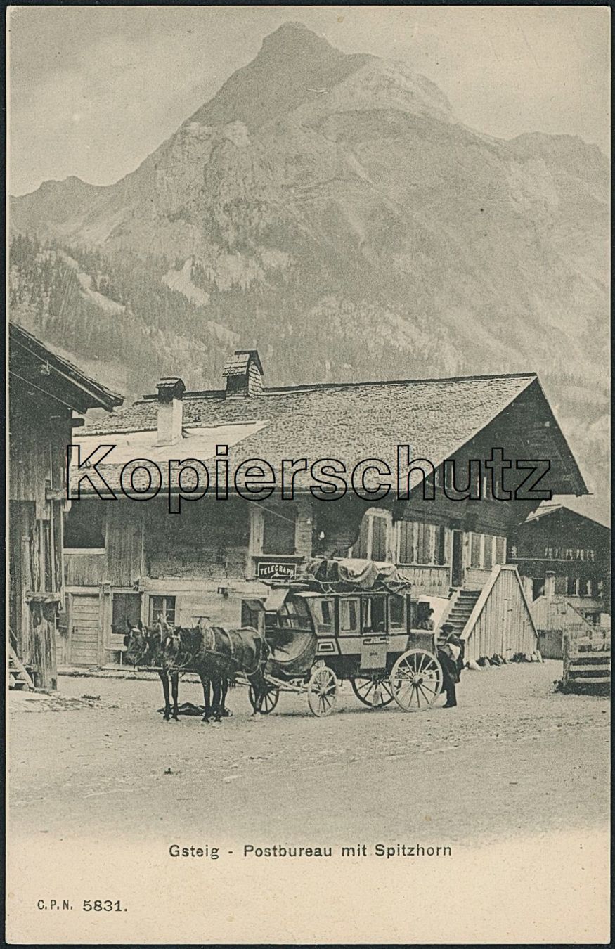 Ansichtskarten: BE Gsteig bei Gstaad - Post - Postkutsche – Neu (gemäss Beschreibung) aus Schindellegi von Jonathan77