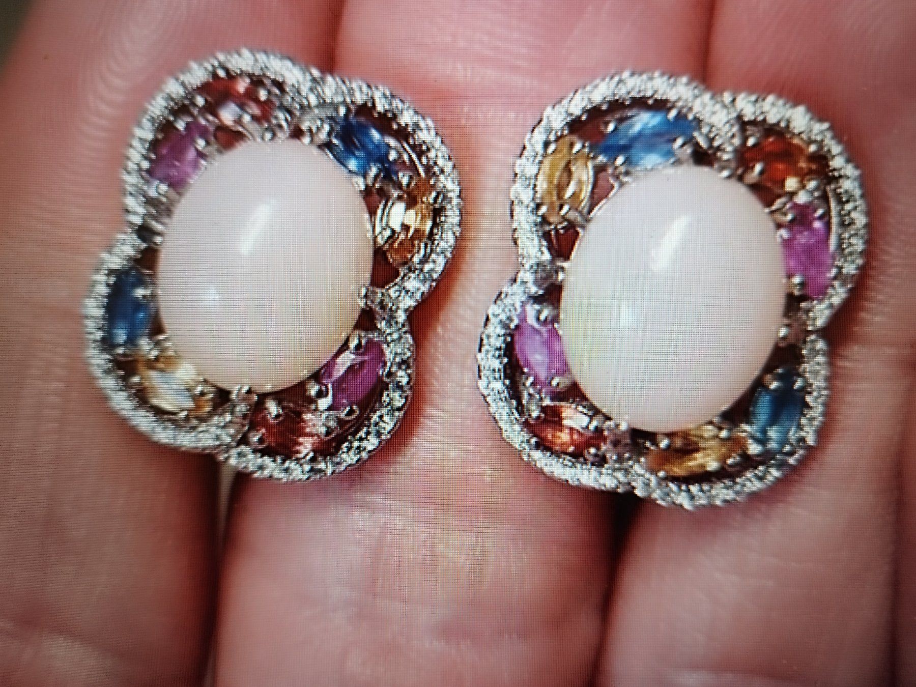 Ohrringe & -stecker: Natural Pink Opal, Sapphire OHRRINGE. – Neu und originalverpackt aus Basel von pro_79rs 3