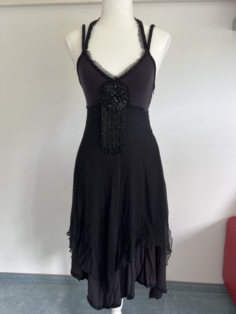 Schickes, schwarzes Sommerkleid von Roberta Scarpa, Gr. 42