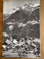 Champery VS, Ansicht vom Dorf und les Dents du Midi 1961