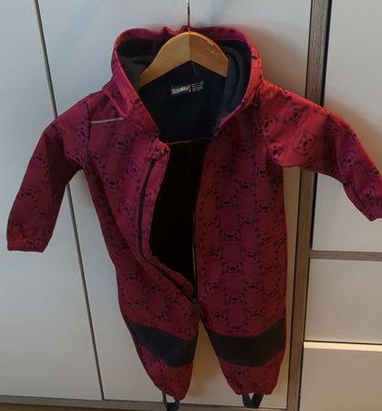 Kinder Softshell Overall rot gemustert gebraucht