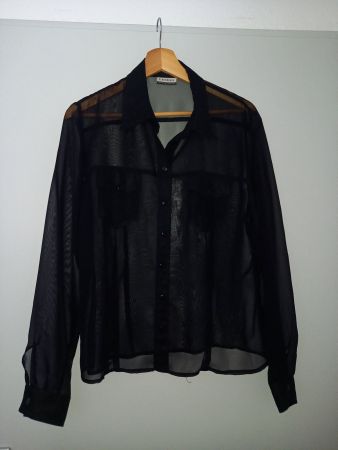 Damen Bluse schwarz Grösse M transparent neuwertig