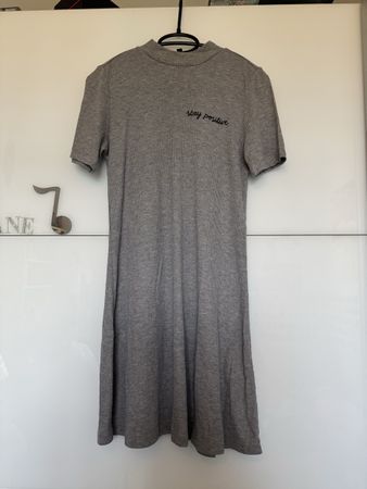 H&M Divided Ribbed Dress, Size 6, Mini, Grey, Casual
