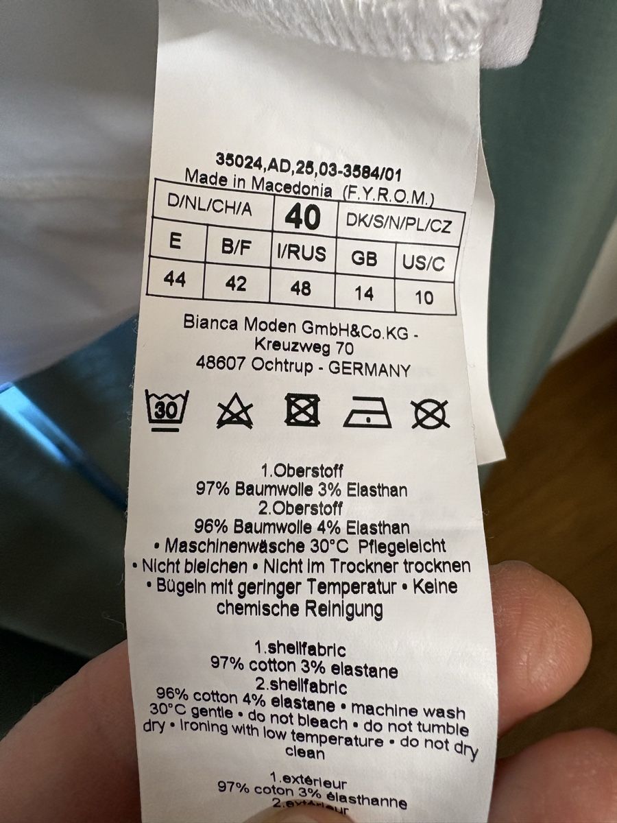 Camicette: Bianca Bluse weiss mit Brusttasche Grösse 40 – Usato da Bürglen OW venduto da vofefi88 3