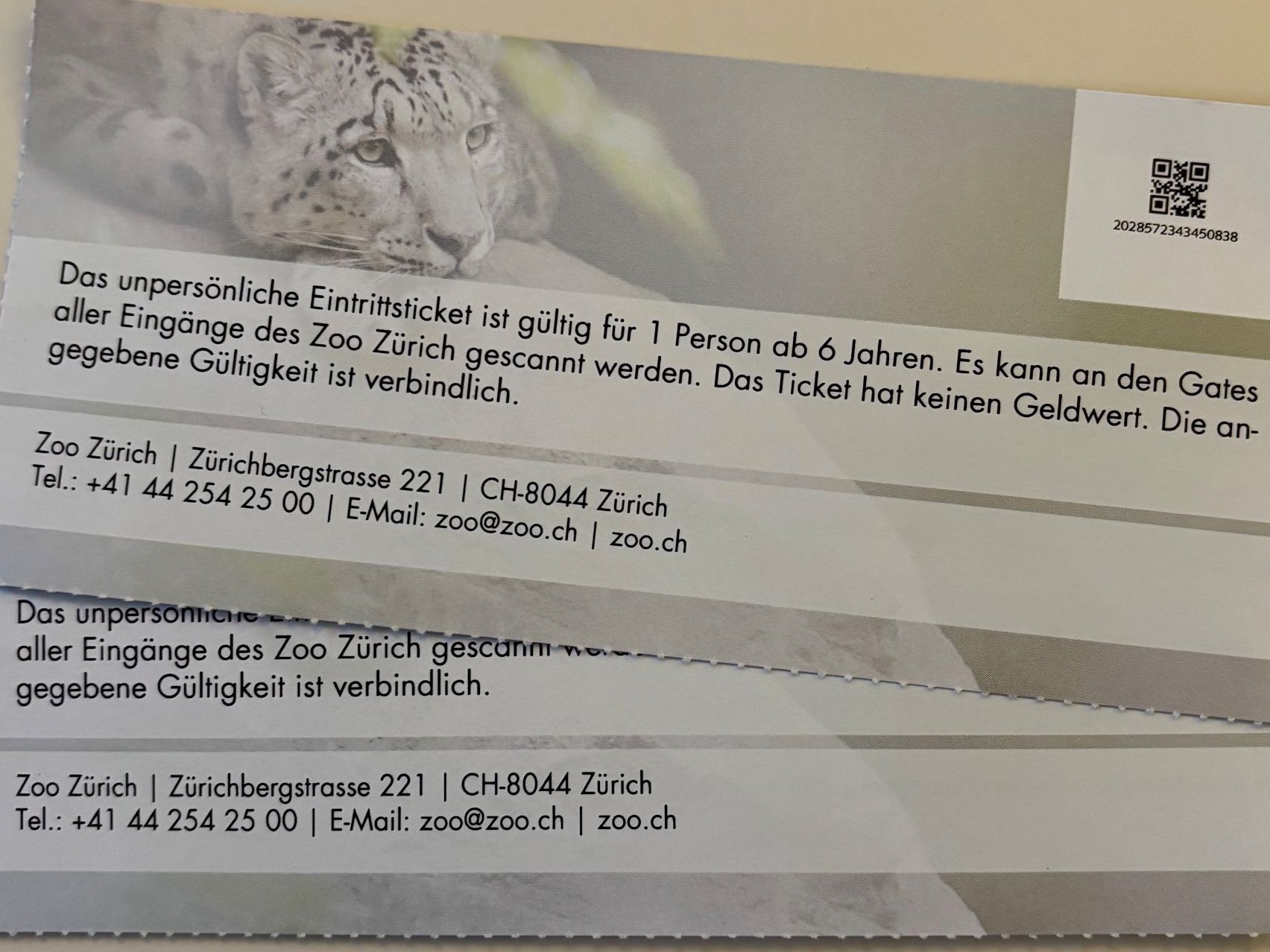 Biglietti: 2x ZooZürich - Eintritte – Nuovo (secondo la descrizione) da Uitikon Waldegg venduto da SunnyGarden11 1