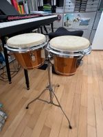 Bongos mit Ständer, höhenverstellbar