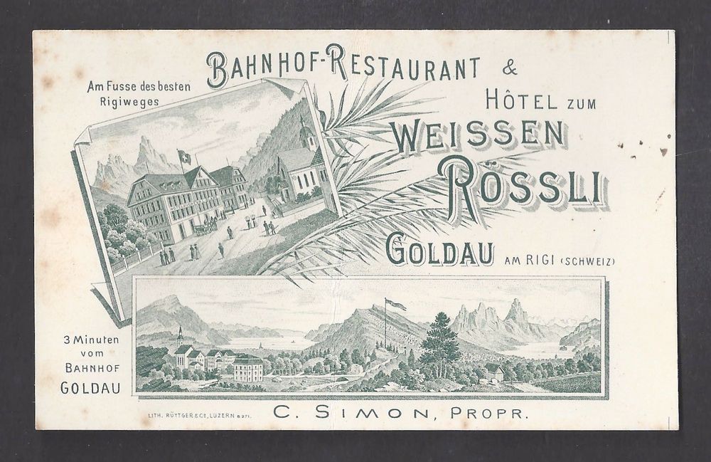 1905 Nota HÔtel Zum Weiẞen RÖssli Goldau Kaufen Auf Ricardo