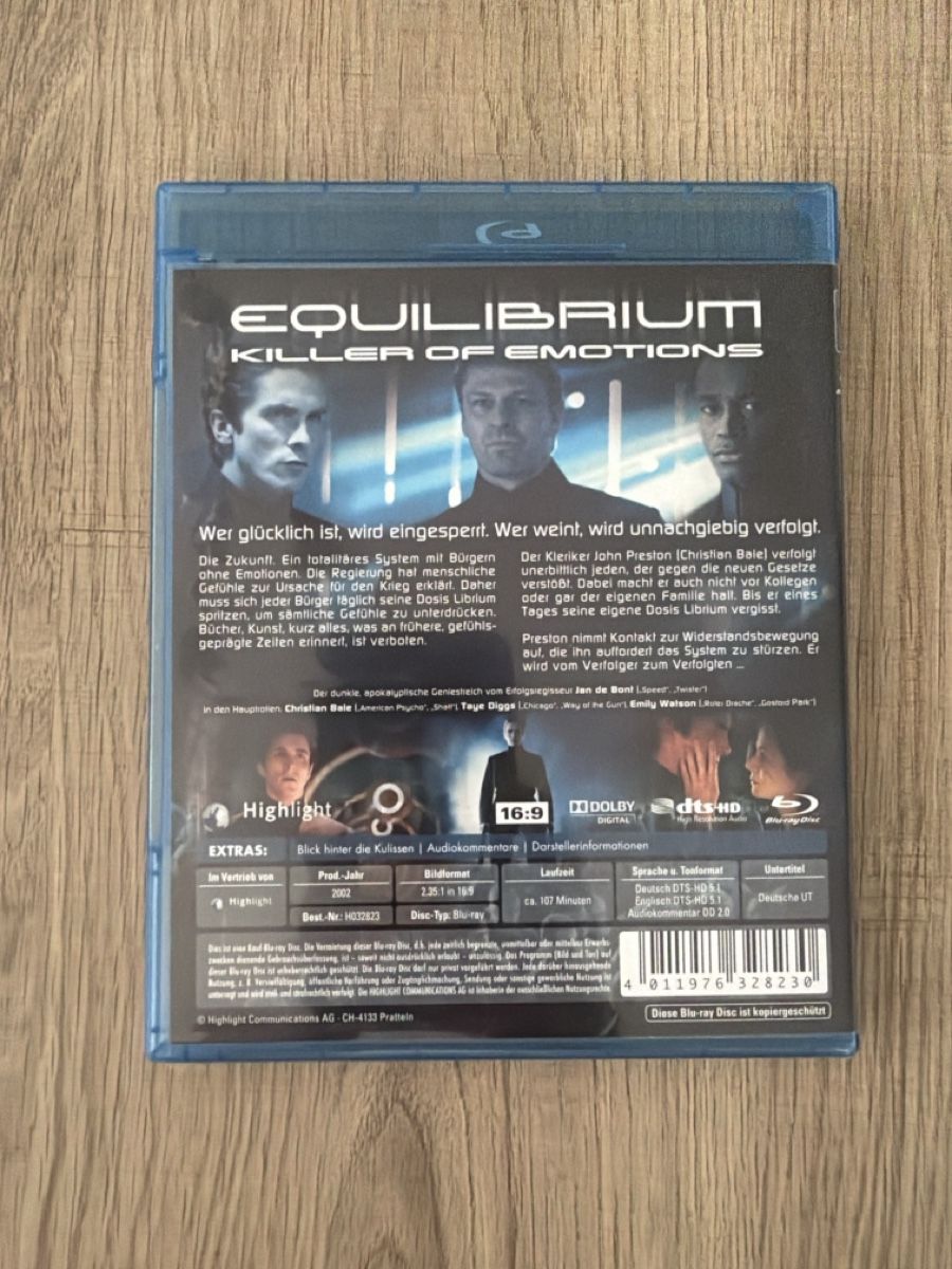 Tutti i DVDs: Equilibrium (2002) BluRay – Usato da Hagendorn venduto da masterchieff 1