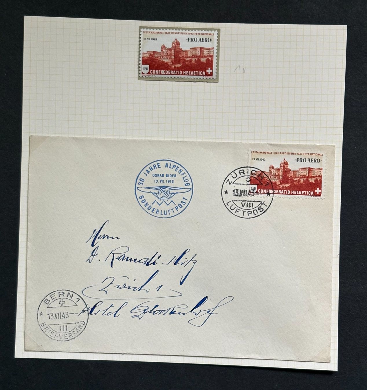 Tutti i francobolli: FLUGPOST BRIEFMARKEN PRO AERO – Usato da Ostermundigen venduto da Heavenmaus75
