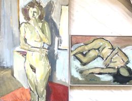 Felix Kohn (1922-2000) - 2x Weibliche Akte - Öl auf Leinwand