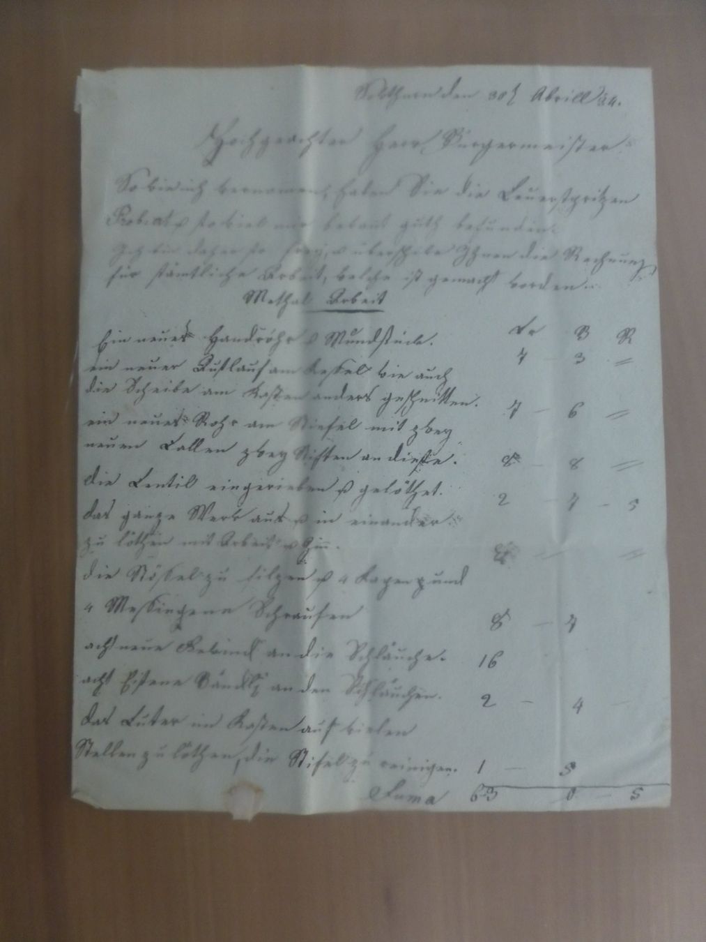 Dokumente: Solothurn nach Le Landeron??  1834, Rechnung – Gebraucht aus Bettlach von 1saurer 2
