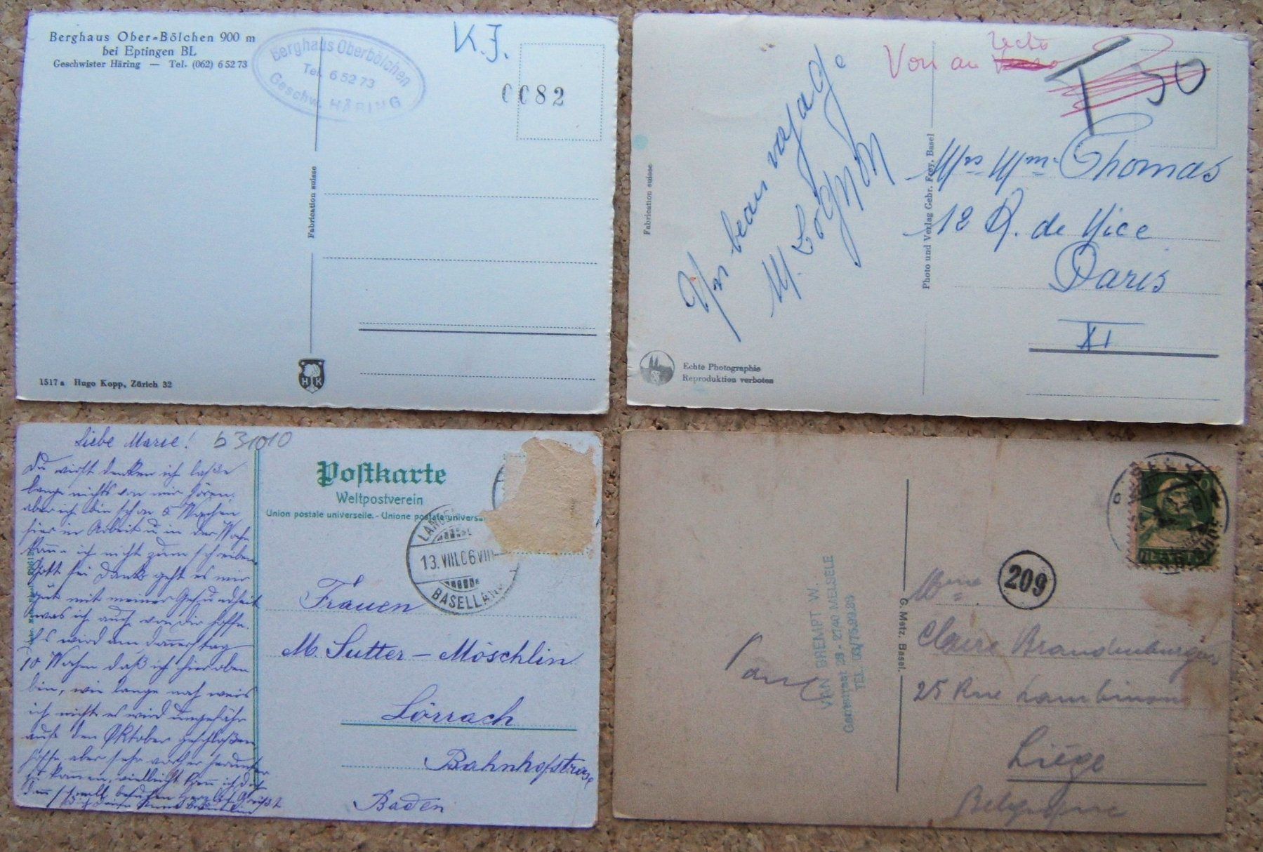 Cartoline postali: 4 AK ORTE IM KANTON BASEL – Usato da Brunnen venduto da Nonne04 2