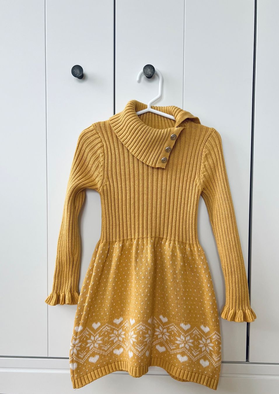 Kleider & Röcke: Strickkleid. Pullover Kleid. 104 Gelb. Schönes Muster. – Gebraucht aus Burgdorf von rulan 1