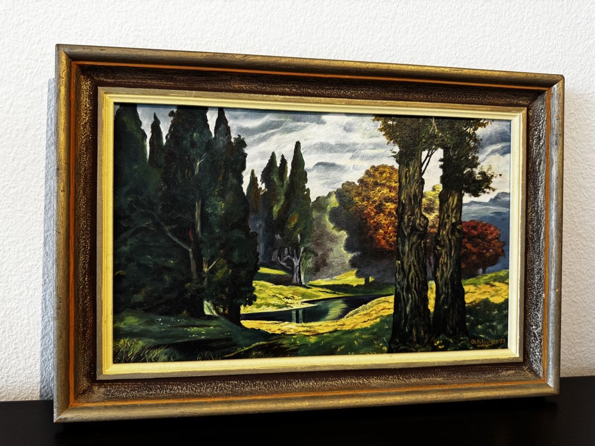 Dipinti: Gemälde "Herbstlandschaft" von O. Klauser, 1973 – Usato da Zollikofen venduto da Comcast