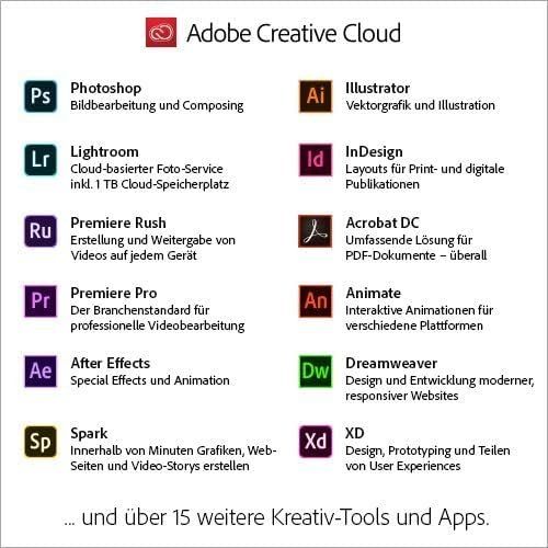 Software: Adobe Creative Cloud All Apps | PC/Mac | 1 Monat 100GB – Usato da Pieterlen venduto da bervine 1