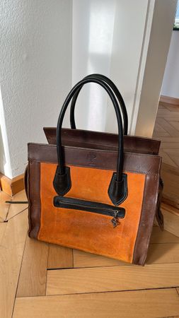 Leather Tote Bag, made in Italy