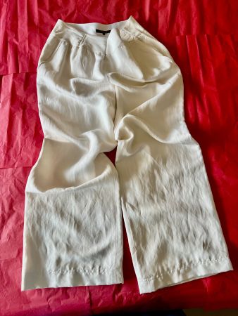 Jaeger London Damen Seide/LeinenHose Cremeweiss 40-42 Vintag