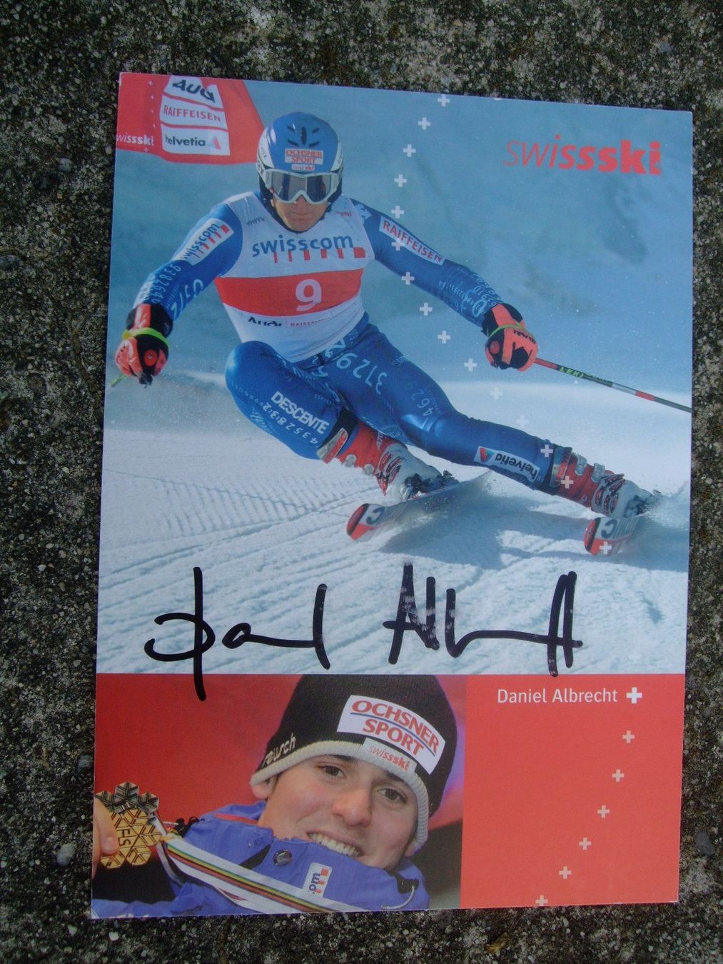 Autografi: DANIEL ALBRECHT (CH) SKISTAR AUTOGRAMMKARTE – Usato da Schachen b. Reute venduto da Dzestar