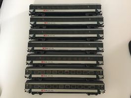 SBB CFF FFS Waggons Konvolut 7 Stk. MÄRKLIN H0 OHNE LICHT