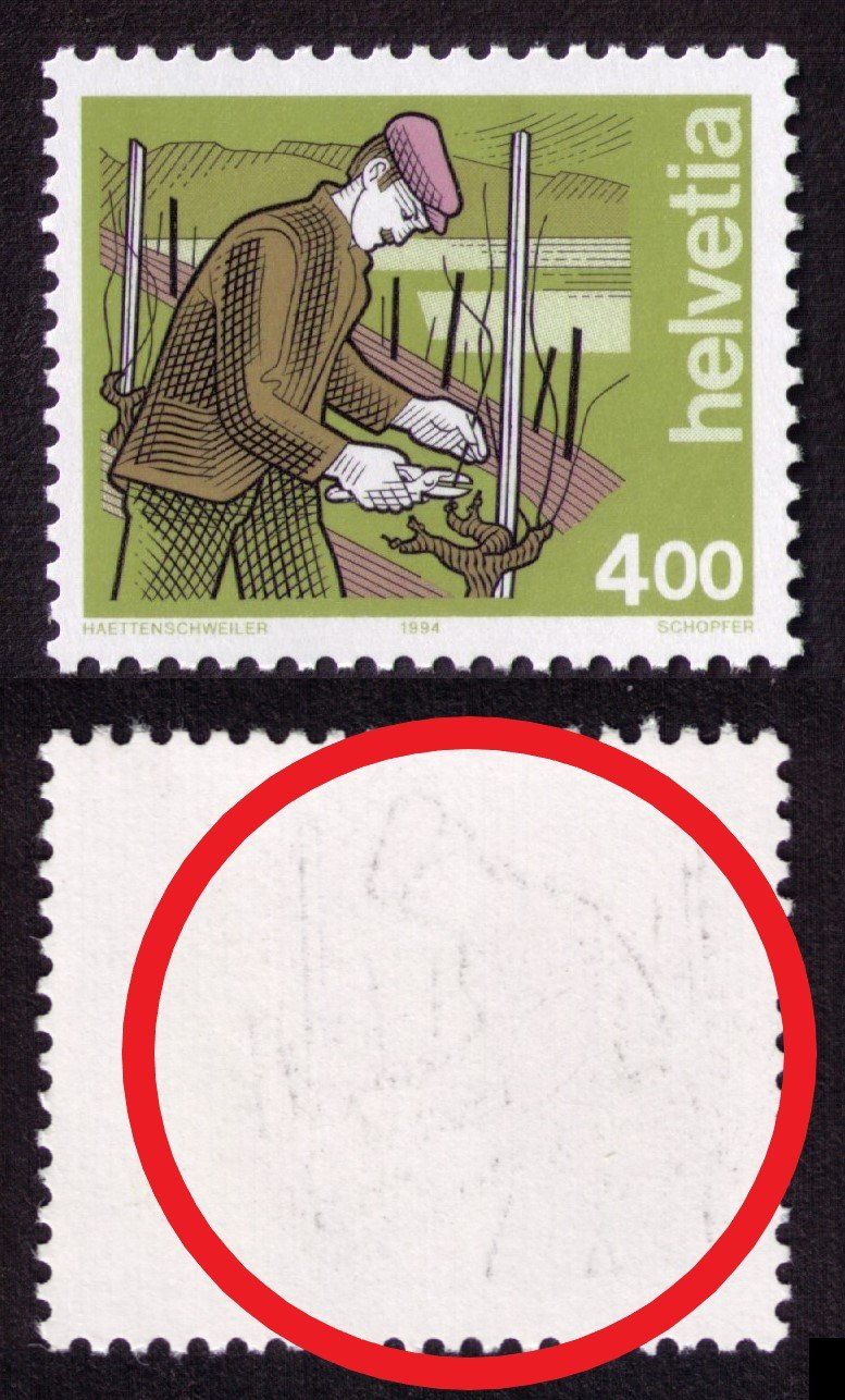 Tutti i francobolli: 1994_853_Winzer_ABART "TEILABKLATSCH schwarzt Farbe" ! ** – Nuovo (secondo la descrizione) da Marthalen venduto da Ch_quality