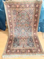 Seidenteppich 160*95cm handg.frisch prof.gewaschen hellblau