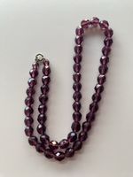 Violet Glass Pearls Necklace