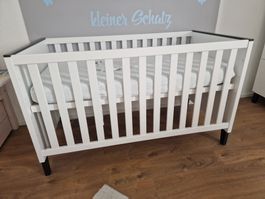 Babybett, Kinderbett Paidi inkl. Umbauseiten und Matratze