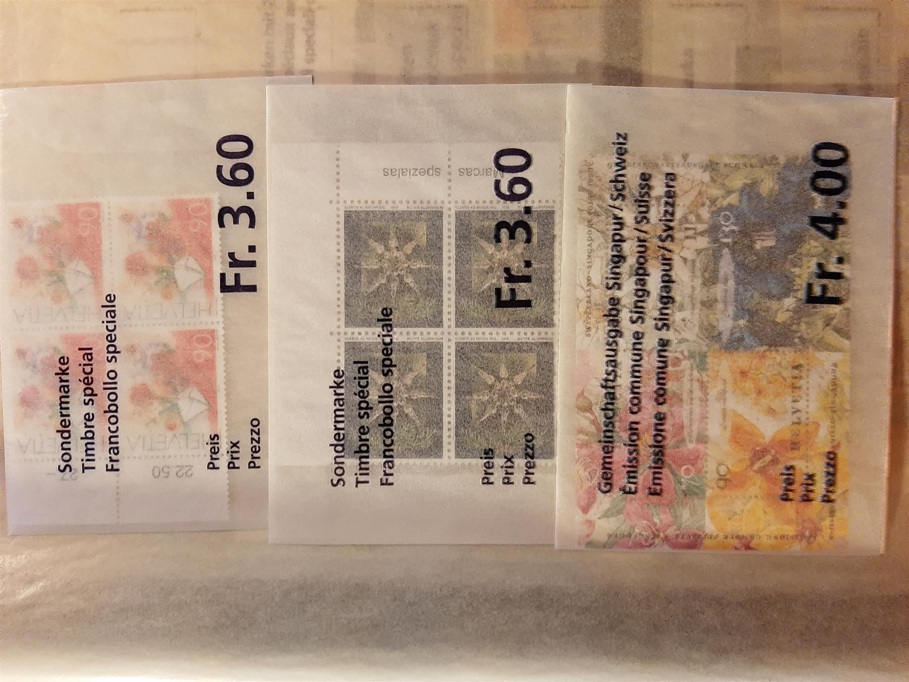 Tutti i francobolli: 2001 Diverse Briefmarken  Postfrisch – Nuovo (secondo la descrizione) da Affoltern am Albis venduto da Andrezc 1