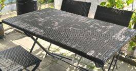 Gartentisch Rattanoptik klappbar 120x75cm