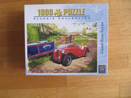 Puzzle Canal Boat Scene, 1000 Teile, King