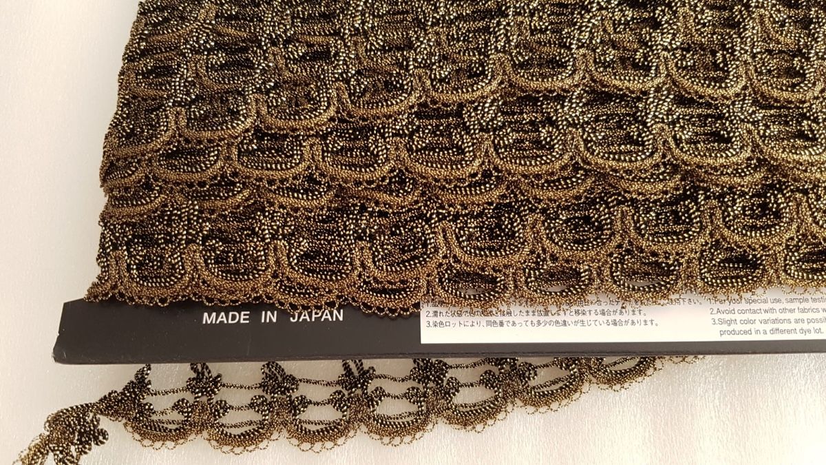Stoffe: Spitze MOKUBA DunkelGold 1m. – Neu (gemäss Beschreibung) aus Zürich von 280_yc86 4