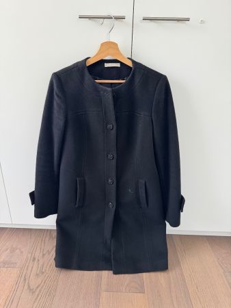 STEFANEL Wollmantel Schwarz Gr. 38 / IT 42 – Kurzmantel