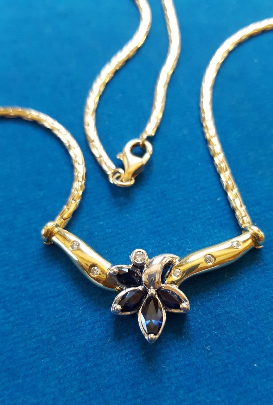 Catenine: 750 Gold Collier mit Brillanten/Saphire – Usato da Wald ZH venduto da Aniade 3