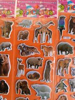 Bogen, Viele 3D Tiere Sticker, Tiger, Bär etc.