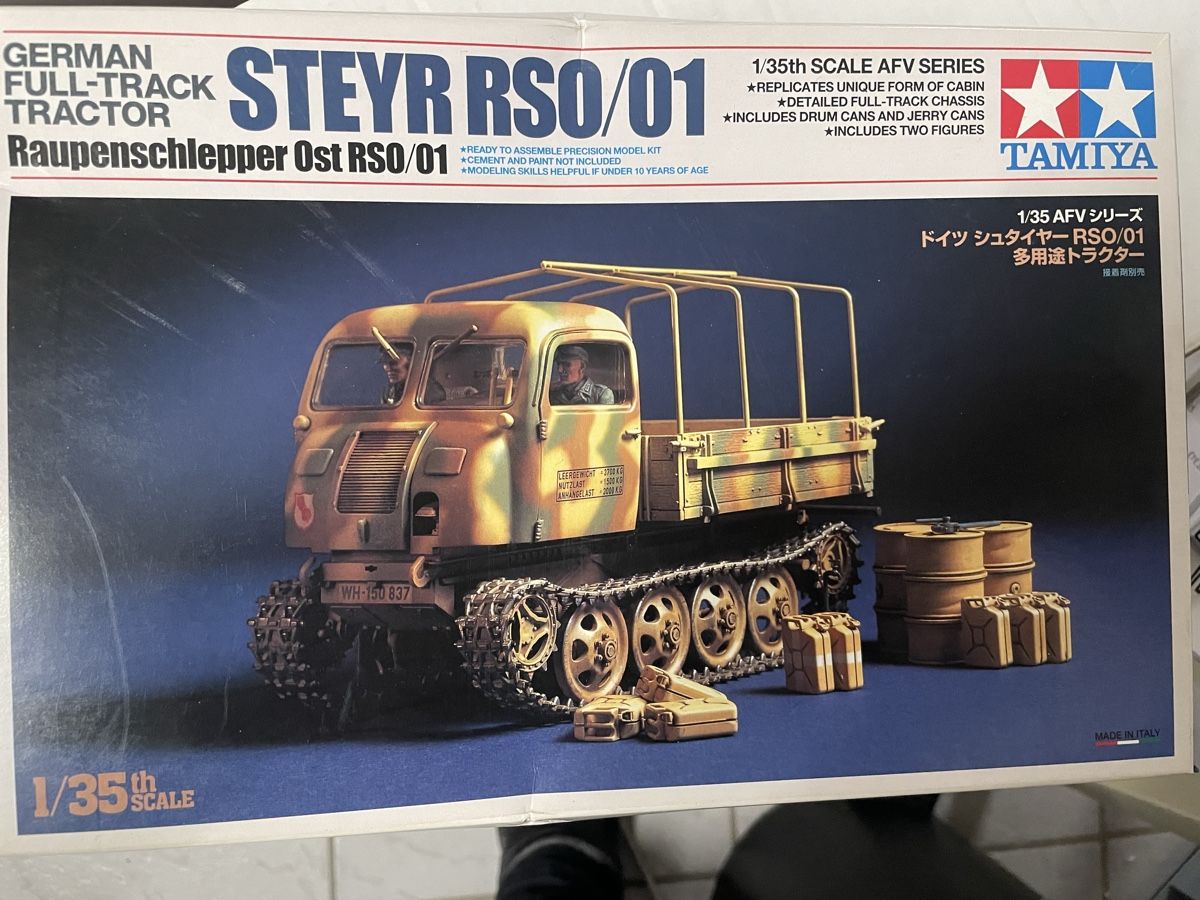 Tamiya Kit di modellismo & Modellini statici: Steyr RSO 01 Tamiya 1/35 – Nuovo e nell'imballaggio originale da Pont (Veveyse) venduto da Labiche0