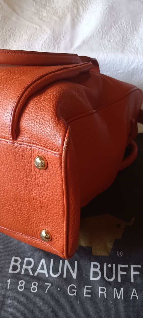 Taschen: BRAUN BÜFFEL, orange  Lederhandtasche. – Neu (gemäss Beschreibung) aus Maienfeld von Andyr44 5