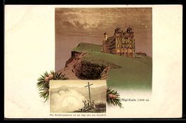 Lithographie Rigi-Kulm, Ortsansicht bei Dämmerung, Brockenge