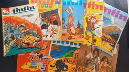 8x TINTIN Magazine von 1969, 1978, 1980, 1981 und 1982