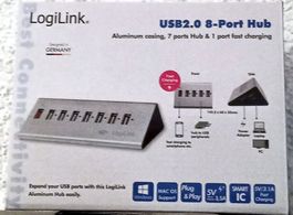 LogiLink USB 2.0 High Speed Hub 7-Port + 1x Schnell-Ladeport