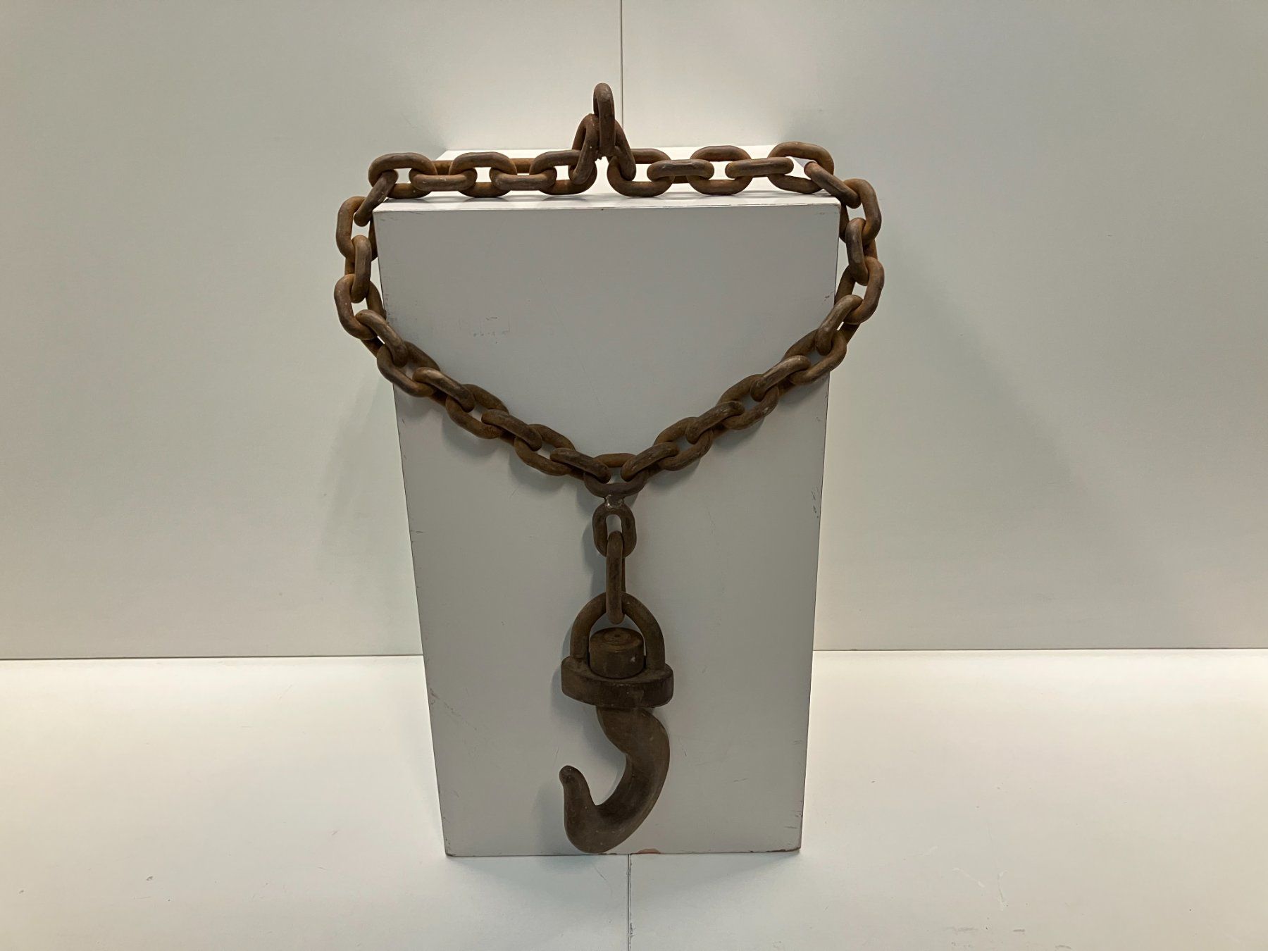 Paranco multiuso: Antiker massiver Eisenhacken mit Kette ca. 79cm lang ab 1.- – Usato da Lichtensteig venduto da Buy24International