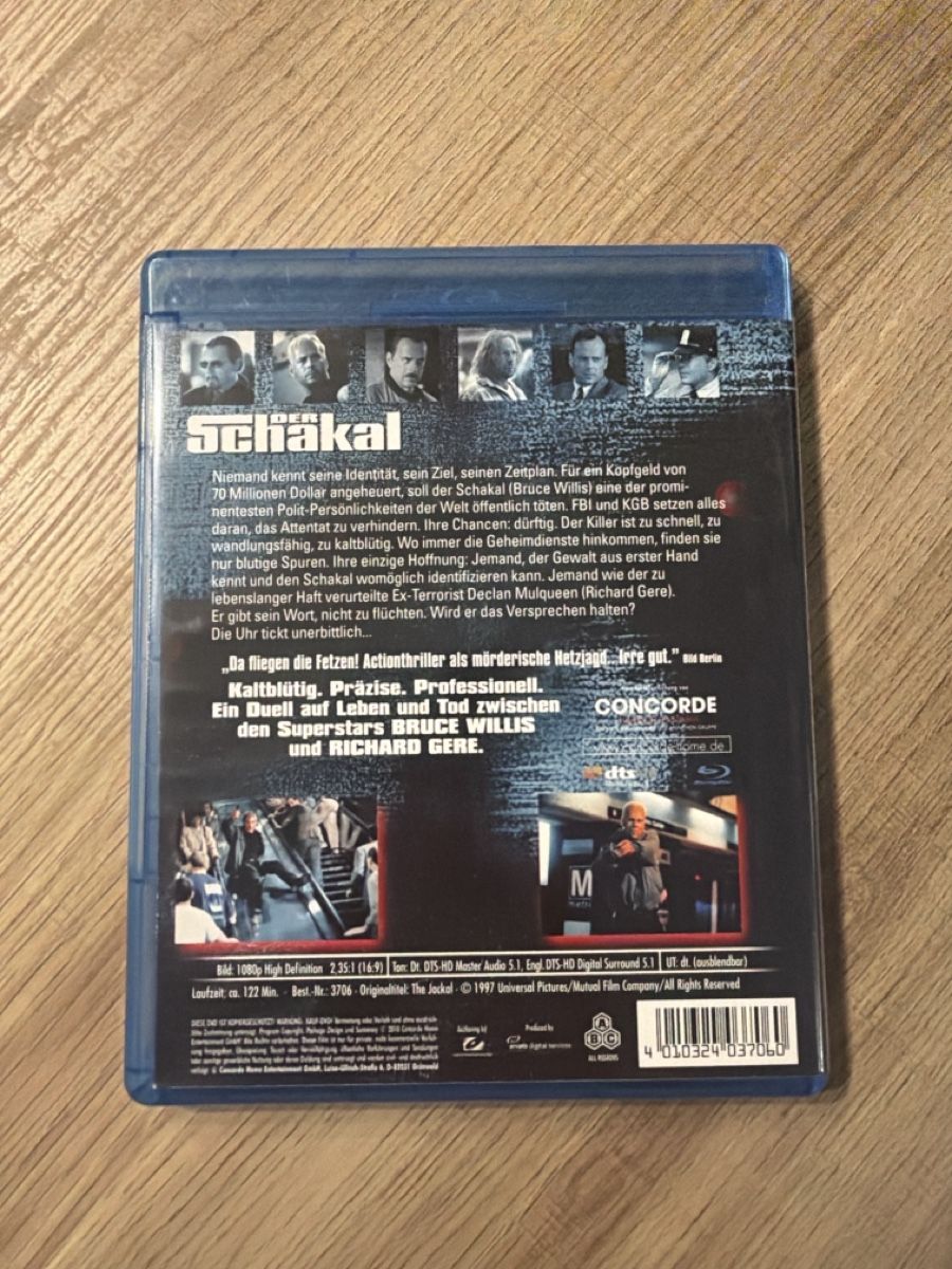 Tutti i DVDs: Der Schakal (1997) BluRay – Usato da Hagendorn venduto da masterchieff 1