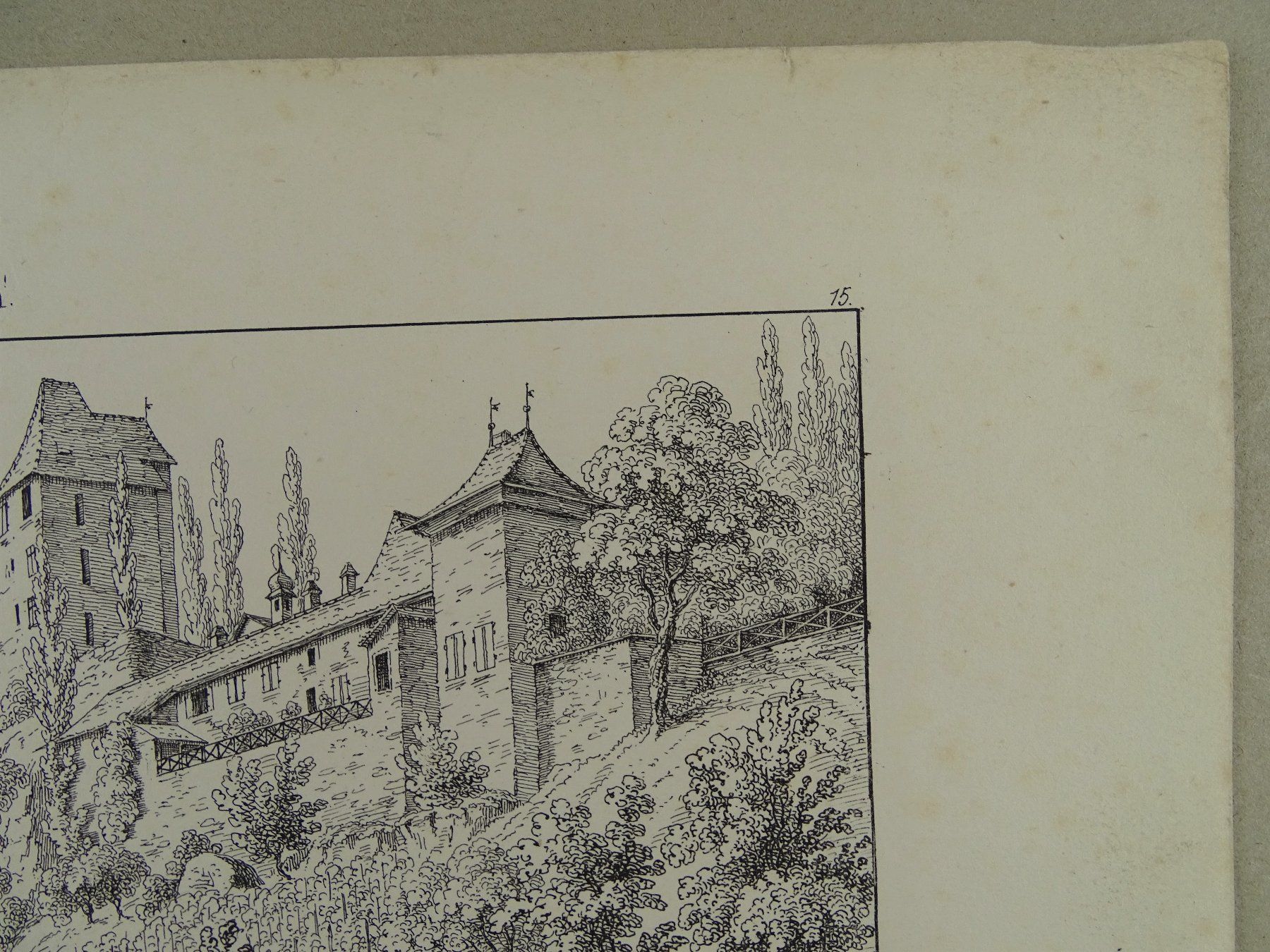 Incisioni: LIEBEGG, AARGAU, FEDERLITHOGRAPHIE 1840 – Usato da Grüningen venduto da Kartensammler 2