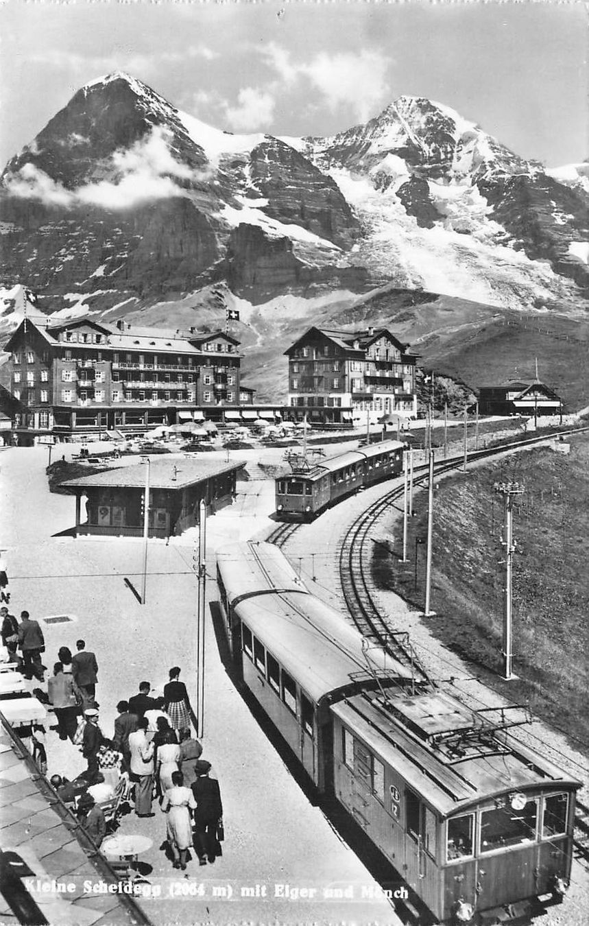 Cartoline postali: Kleine scheidegg eiger und Mönch Bahnhof Standseilbahn – Usato da Biasca venduto da Blenio71