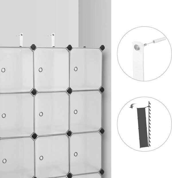 VidaXL Würfelregal Mit 12 Fächern - Stabiles Regalsystem Aus Stahl & PP In Schwarz 94,5x31,5x123cm