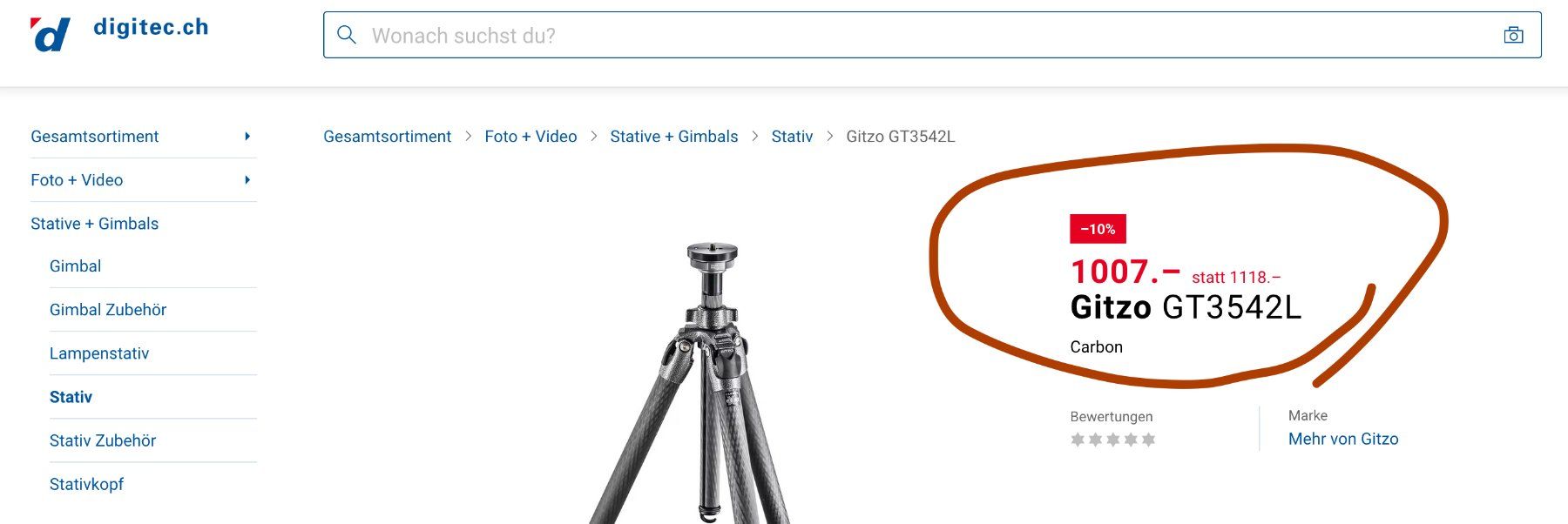Gitzo Treppiedi & Teste: GITZO GT3542L Carbon Stativ   / Tripod – Usato da Emmen venduto da chromaton 1