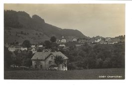 Oberschan (SG) Rheintal - Dorfpartie mit Kirche - Foto-AK