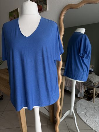 Feiner Strick Oberteil / Shirt blau