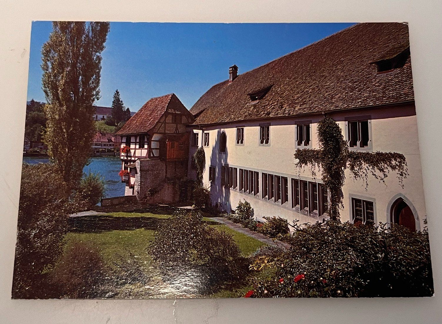 Cartoline postali: Kloster ST.GEORGEN Stein a. Rh. Postkarte mit ticket – Usato da Riva san vitale venduto da abd_p86k